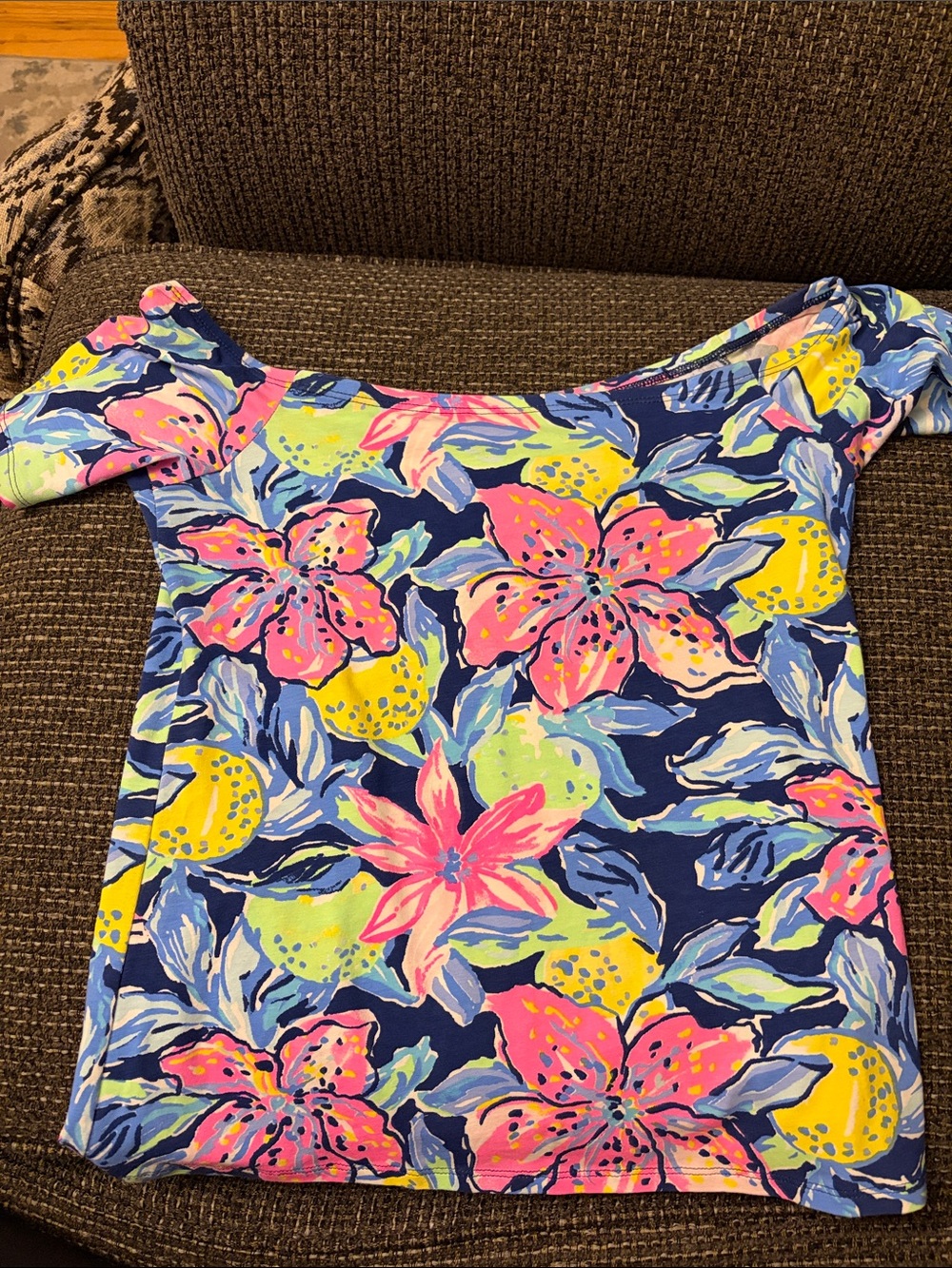 Lilly Pulitzer Womens floral Multicolor off shoulder top